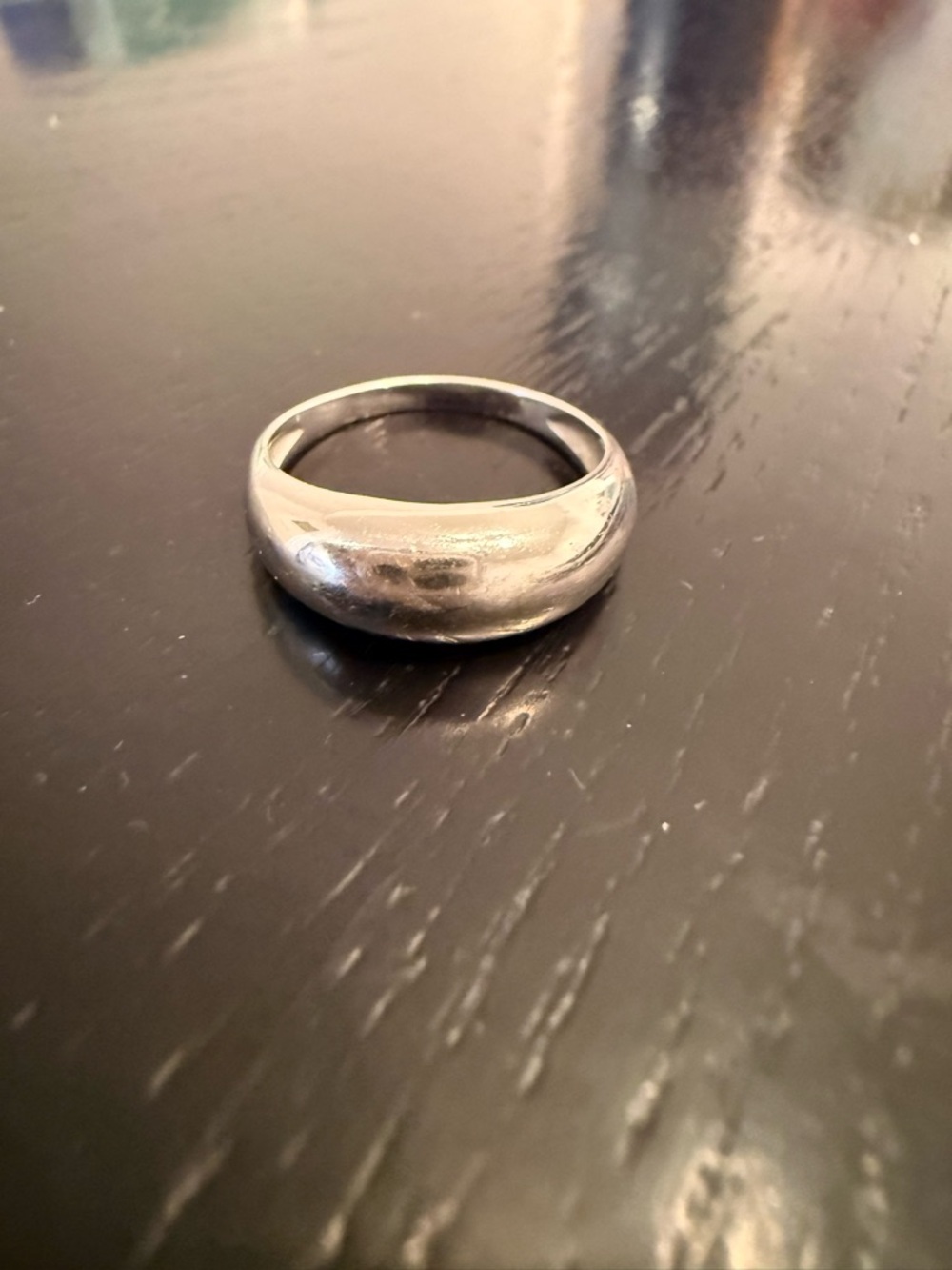 Mejuri White Gold Thin Dome Ring